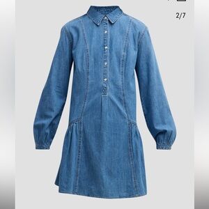 Chaia Long-Sleeved Denim Mini Shirt Dress